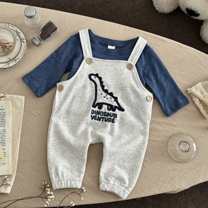 DINOSAUR VENTURE Baby Long Sleeve Tee and Overalls Set - image 1