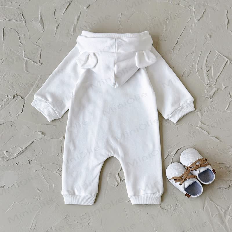 BEAR BABY Baby Bear Ear Hooded Zip Romper - image 5