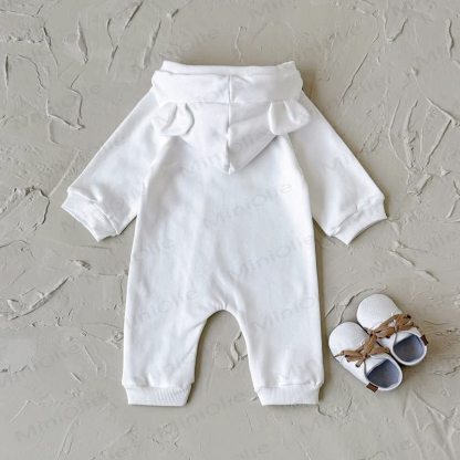 BEAR BABY Baby Bear Ear Hooded Zip Romper - image 5