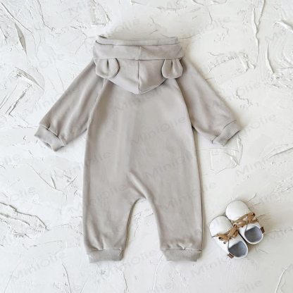 BEAR BABY Baby Bear Ear Hooded Zip Romper - image 7