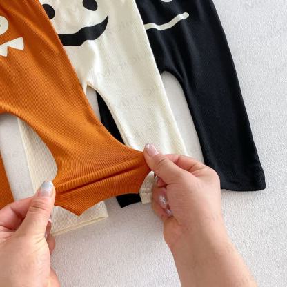 Baby Solid Color Ribbed Top or Halloween Themed Overalls with Hat - image 10