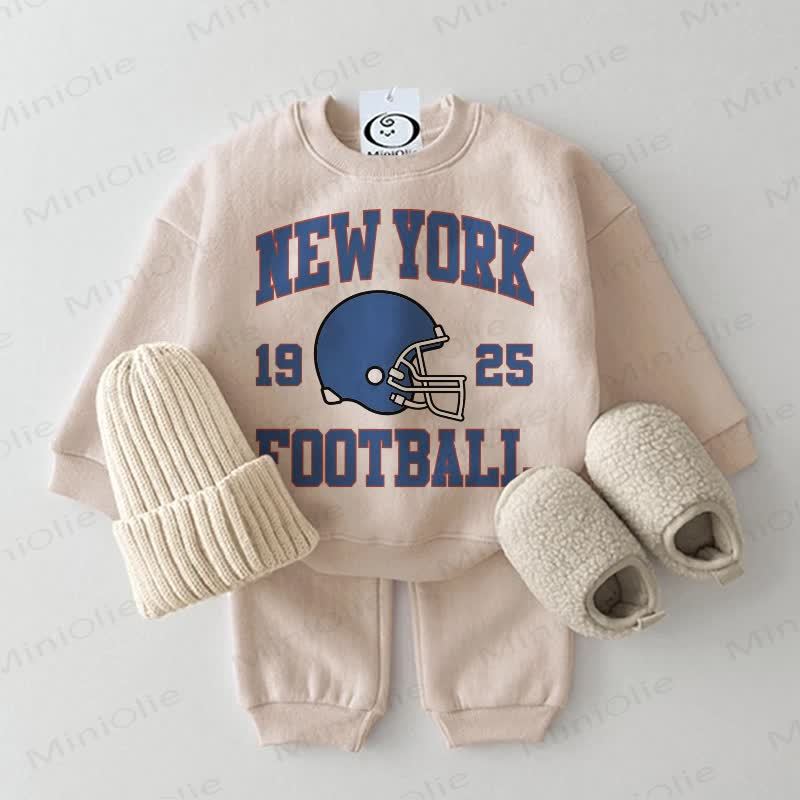 NEW YORK 1925 FOOTBALL Baby Beige Sweatshirt 2-piece Set - Beige - 2-3T - image 1