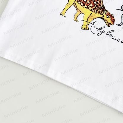 Baby Toddler Dino Print White Tee and Plaid Pants Set - image 6