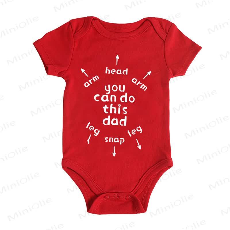 YOU CAN DO THIS DAD Baby Graphic Bodysuit - Red - 18-24M - image 3