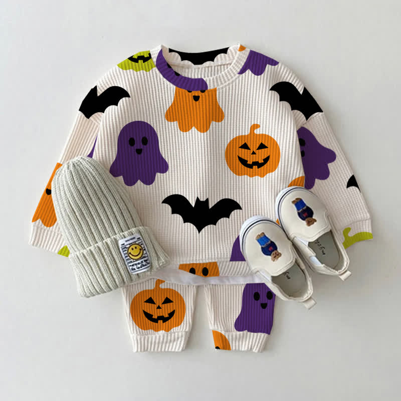 Baby Ivory Halloween Waffle 2-piece Set - White - 2-3T - image 1