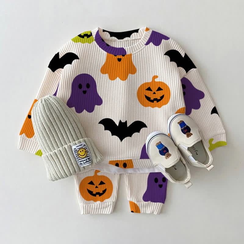 Baby Ivory Halloween Waffle 2-piece Set - White - 2-3T - image 1