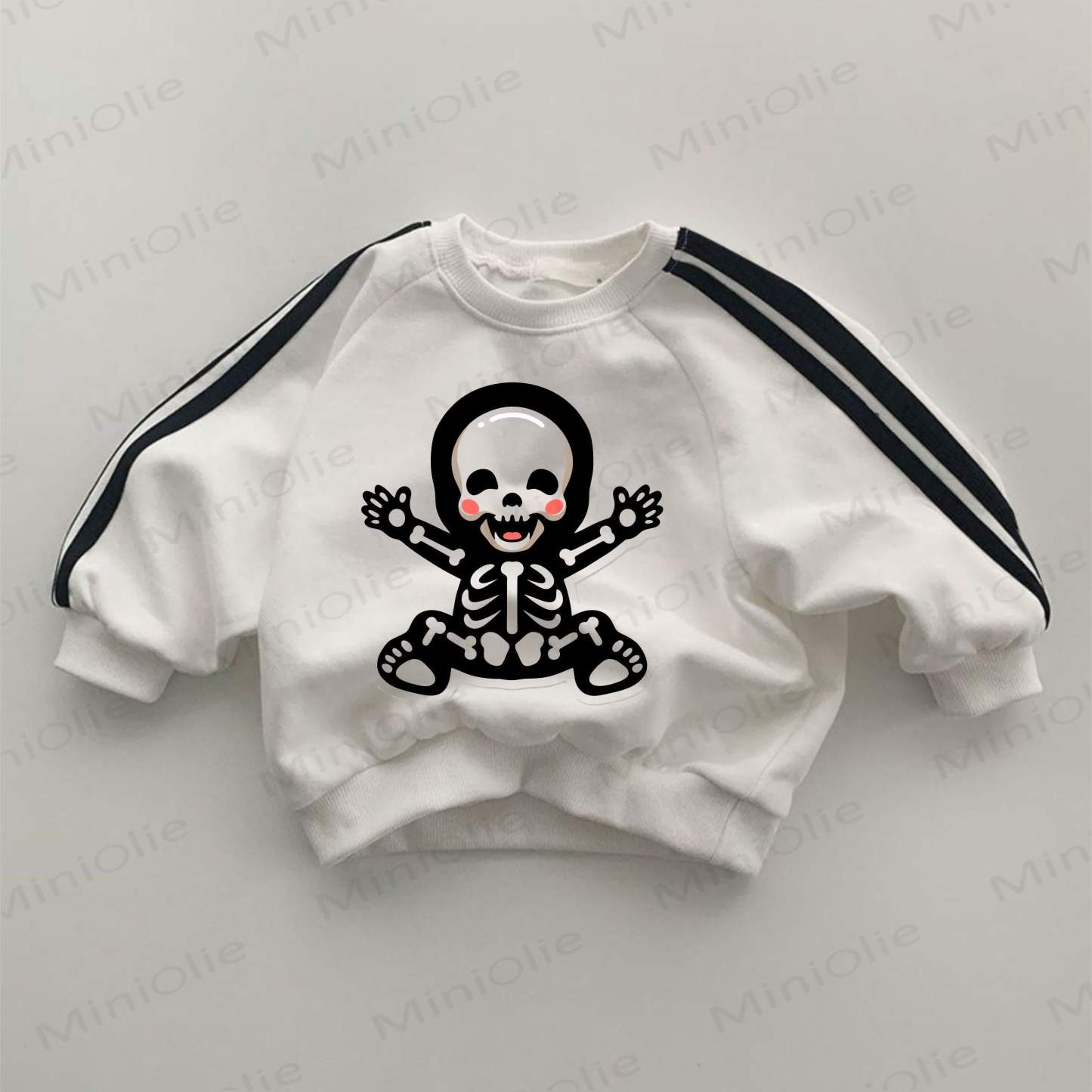Baby Skeleton Print White Sweatshirt - White - 2-3T - image 1