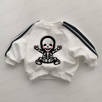 Baby Skeleton Print White Sweatshirt - White - 2-3T - image 1