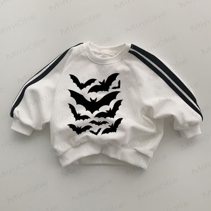 Baby Black Bats Print White Sweatshirt - White - 2-3T - image 1