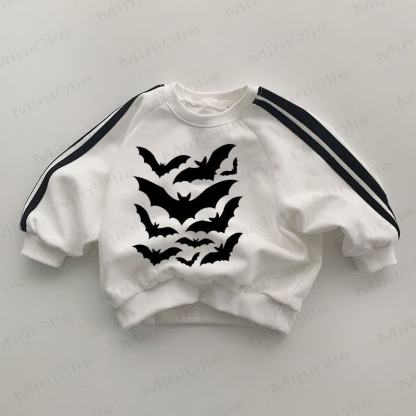 Baby Black Bats Print White Sweatshirt - White - 2-3T - image 1