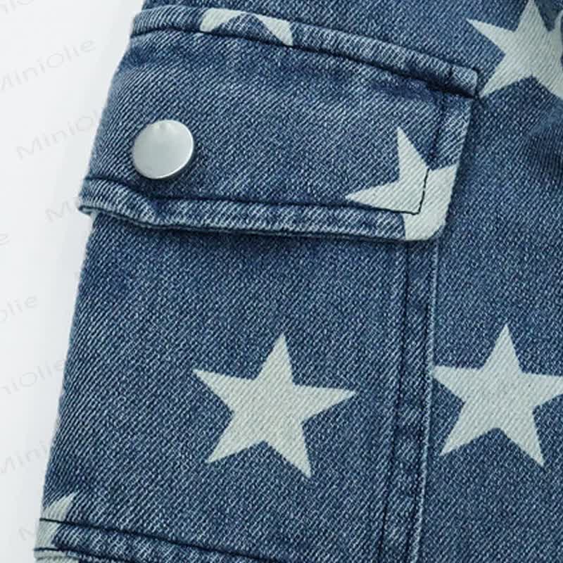 Baby Toddler Star Print Cargo Denim Pants - image 5