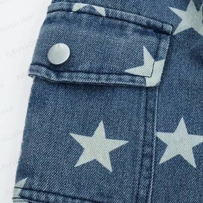Baby Toddler Star Print Cargo Denim Pants - image 5