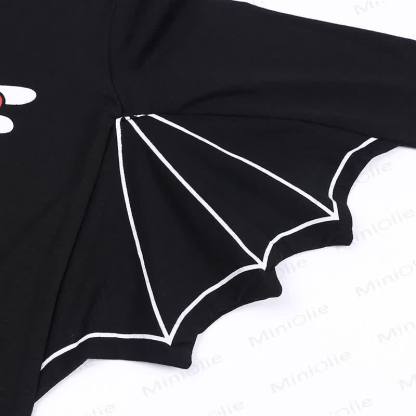 Baby Halloween Bat Wing Black Cotton Romper and Hat - image 9