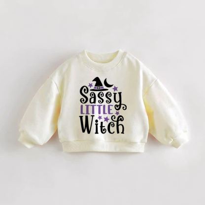 SASSY LITTLE WITCH Baby Toddler Cream Sweatshirt - Cream - 3-5T - image 1