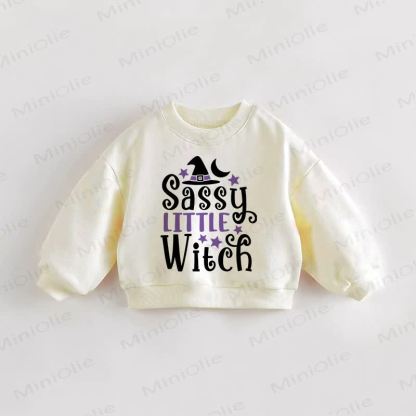 SASSY LITTLE WITCH Baby Toddler Cream Sweatshirt - Cream - 3-5T - image 1