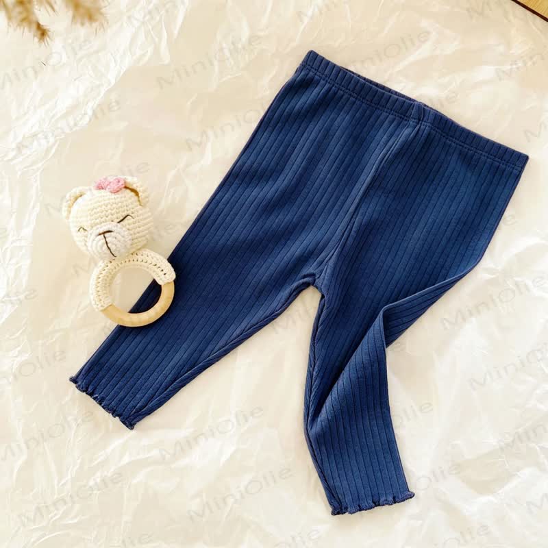 Baby Soft Ribbed Ruffle Hem Leggings - Navy - 3-4T - image 8