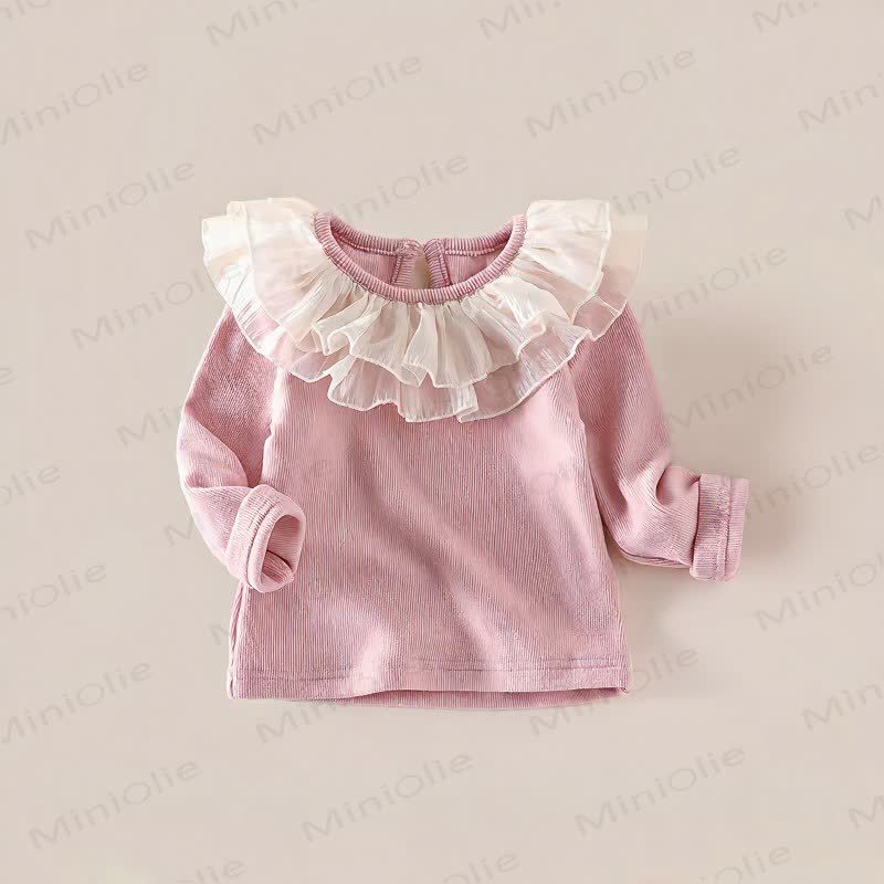 Baby Ruffle Collar Rib Knit Top - Pink - 4-5T - image 5