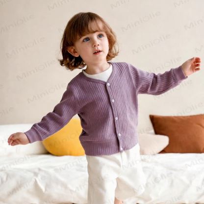 Baby Soft Ribbed Button Cardigan Sweater - image 4