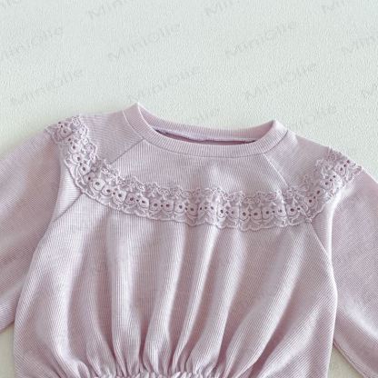 Toddler Baby Solid Color Ruffle Hem Top and Flared Pants 2-piece Set - image 5