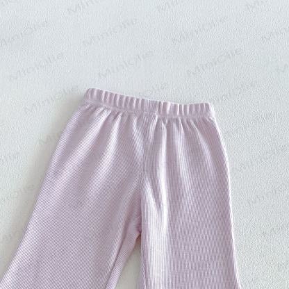 Toddler Baby Solid Color Ruffle Hem Top and Flared Pants 2-piece Set - image 9