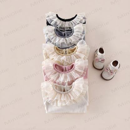 Baby Ruffle Collar Rib Knit Top - image 2