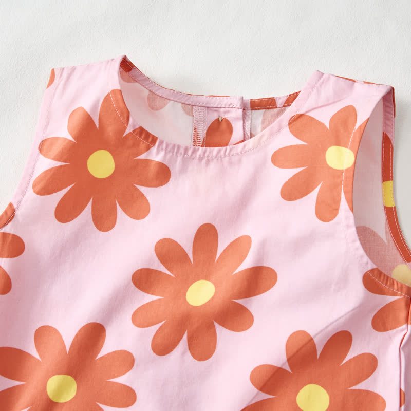 Baby Toddler Pink Flower Sleeveless Top and Pants 2-piece Set - image 4