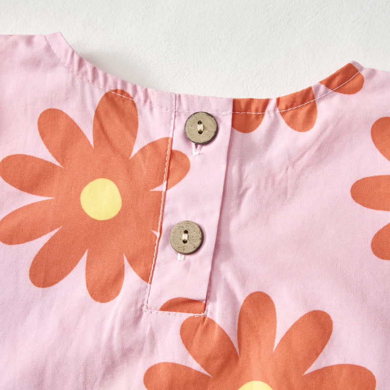 Baby Toddler Pink Flower Sleeveless Top and Pants 2-piece Set - image 5