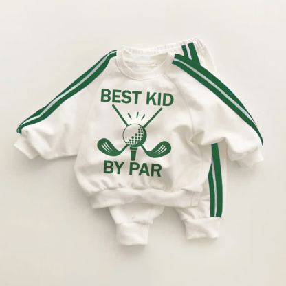 BEST KID BY PAR Baby Toddler Golf Green Striped 2-piece Set - White&Green - 3-5T - image 1