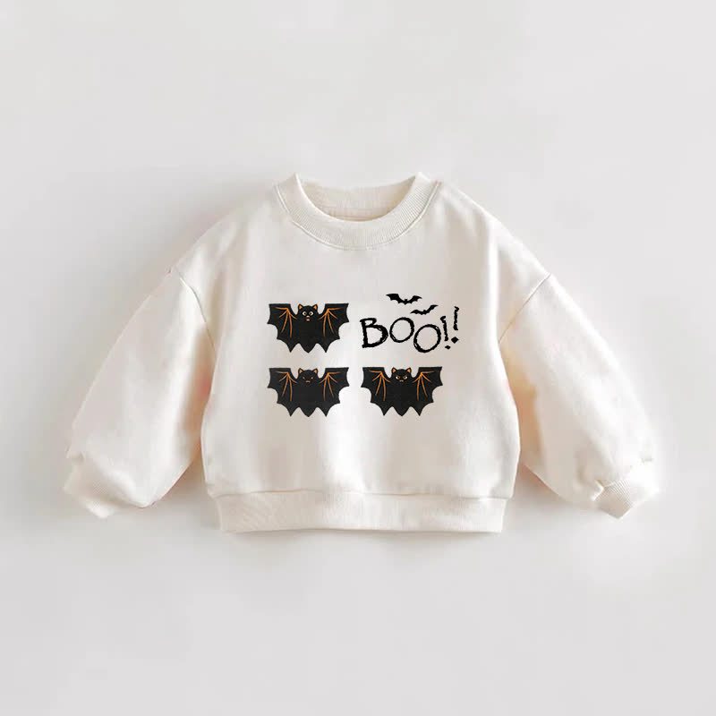 BOO Baby Toddler Bat Print Sweatshirt - Cream - 3-5T - image 1