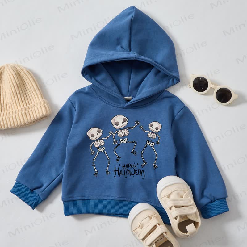 HAPPY HALLOWEEN Baby Toddler Blue Hoodie Sweatshirt - Blue - 3-5T - image 1