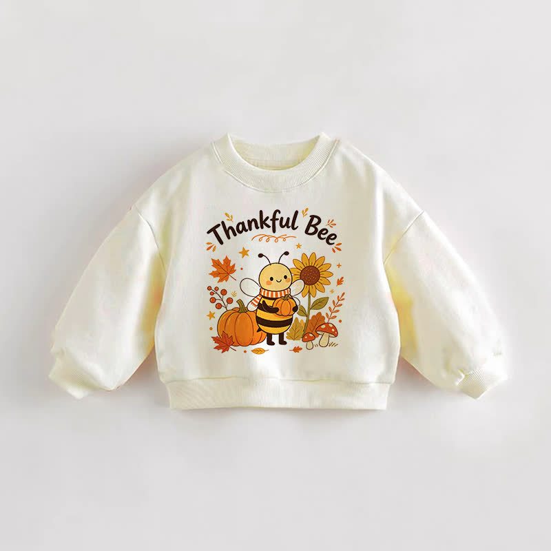 THANKFUL BEE Baby Toddler Sweatshirt - Cream - 3-5T - image 1