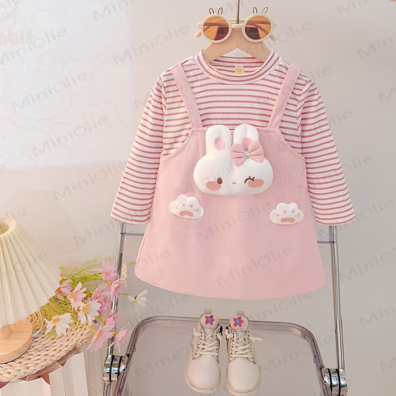 Baby Bunny Striped Dress - Pink - 3-4T - image 1