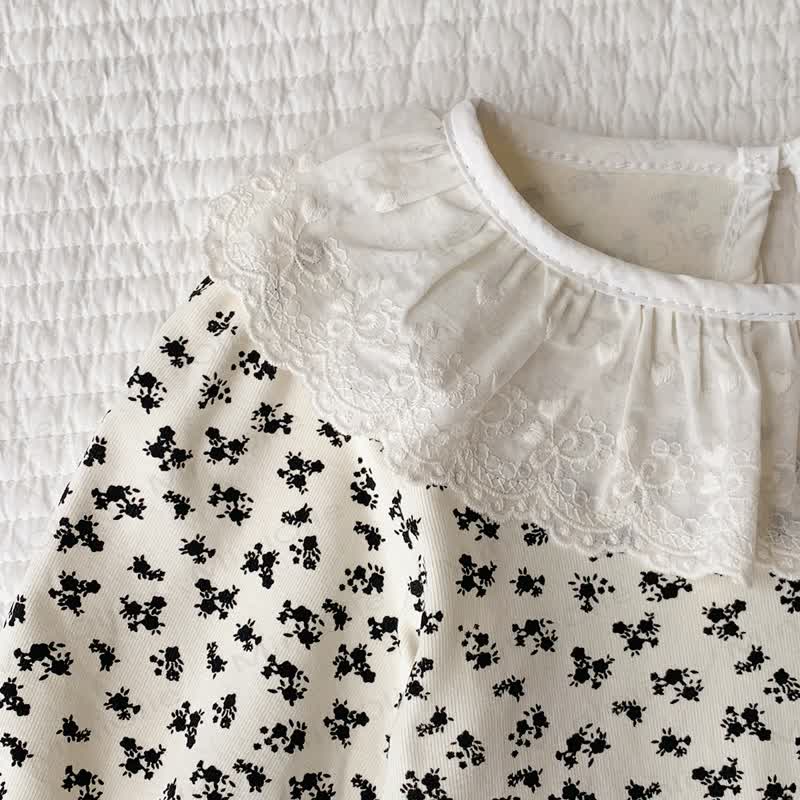 Toddler Girl Vintage Floral Peter Pan Collar T-Shirt - image 8