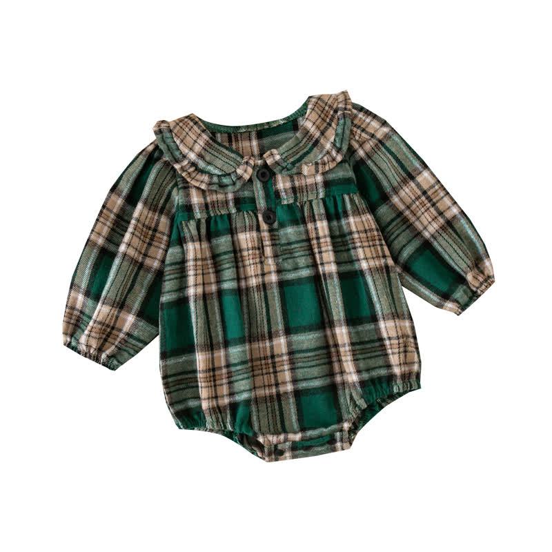 Baby Vintage Plaid Ruffle Collar Bodysuit - image 25