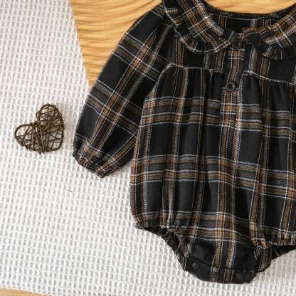 Baby Vintage Plaid Ruffle Collar Bodysuit - image 19