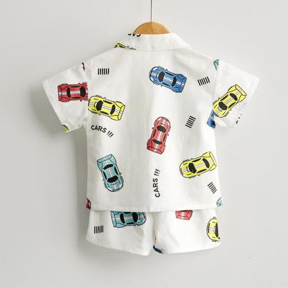 Toddler Boys Cars Print Shirt and Shorts 2-piece Set - image 3