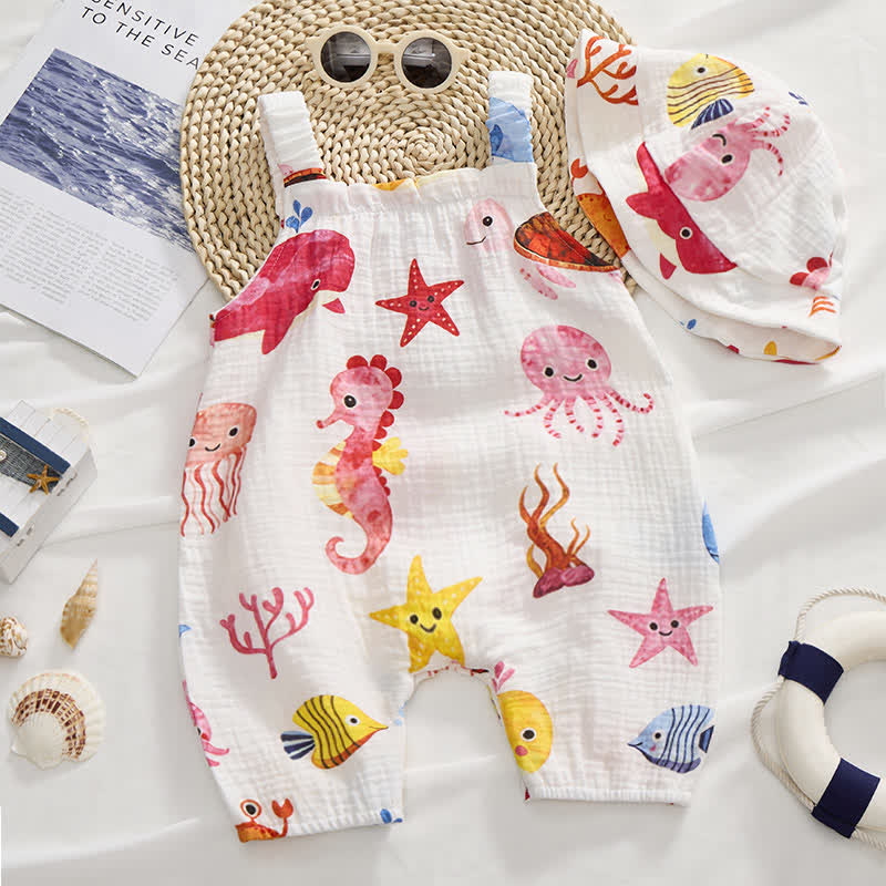 Baby Marine Animals Romper with Hat - image 3
