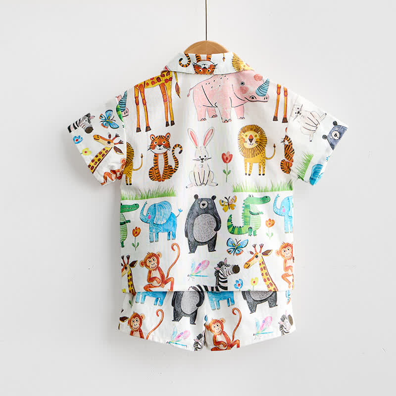 Toddler Boys Animals Print Shirt and Shorts 2-piece Set - image 3