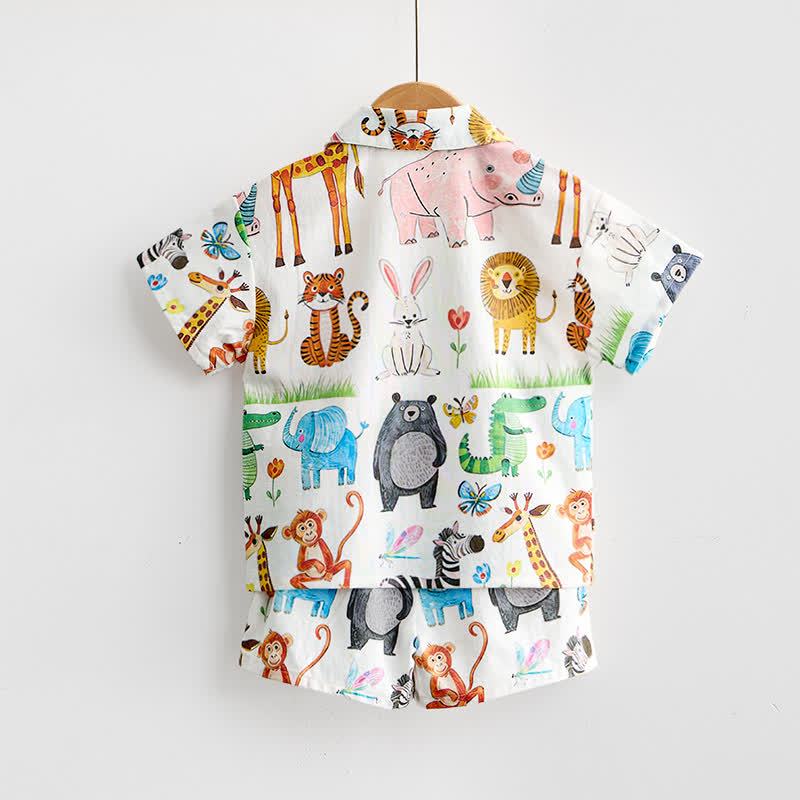 Toddler Boys Animals Print Shirt and Shorts 2-piece Set - image 3