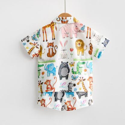 Toddler Boys Animals Print Shirt and Shorts 2-piece Set - image 3