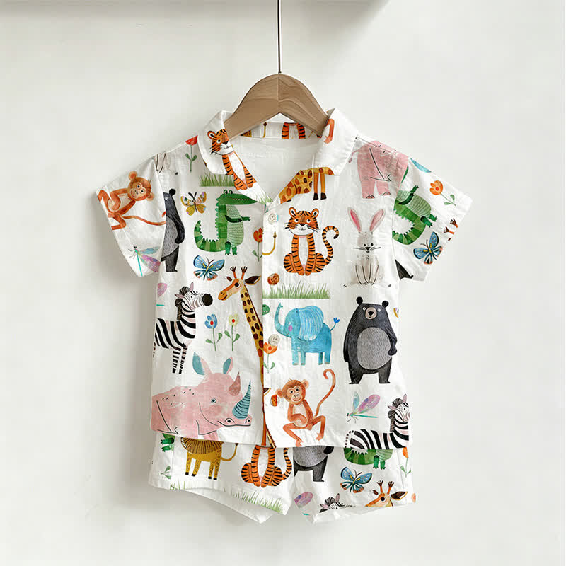 Toddler Boys Animals Print Shirt and Shorts 2-piece Set - image 2