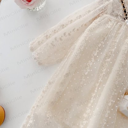 Toddler Girl Dot Tulle Princess Dress - image 4