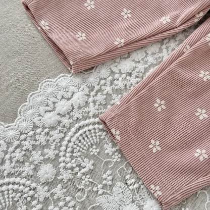LITTLE STAR Baby Pink Floral Corduroy Adjustable Strap Overalls - image 4