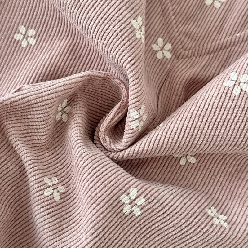 LITTLE STAR Baby Pink Floral Corduroy Adjustable Strap Overalls - image 5