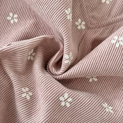 LITTLE STAR Baby Pink Floral Corduroy Adjustable Strap Overalls - image 5
