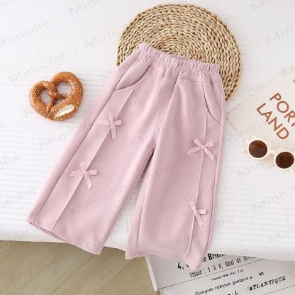 Toddler Baby Girl Straight Leg Pants - Pink Bow - 6-7T - image 5