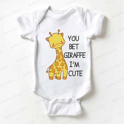 YOU BET GIRAFFE I'M CUTE Baby Bodysuit - White - 18-24M - image 1