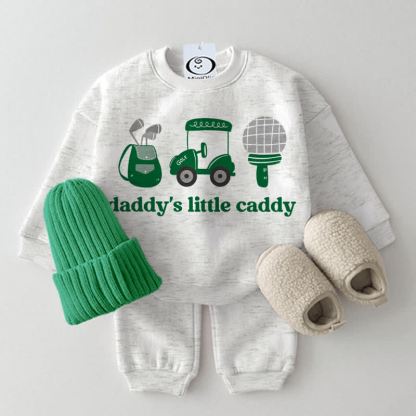DADDY'S LITTLE CADDY Baby Golf Light Grey Sweatshirt 2-piece Set - Light Grey - 2-3T - image 1