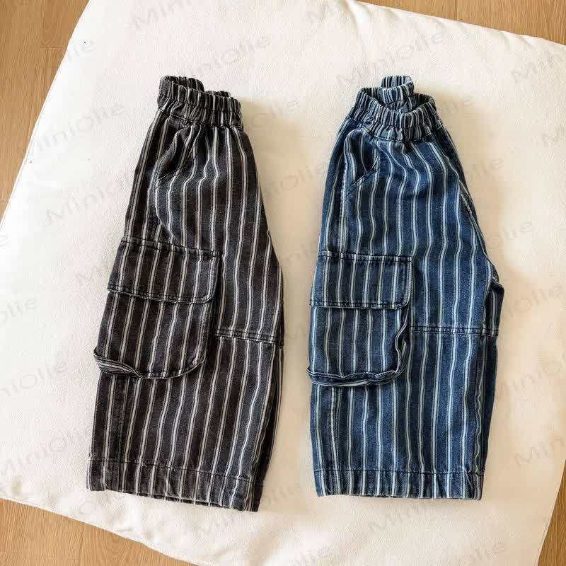 Toddler Boys Pinstripe Cargo Wide Leg Pants - image 5