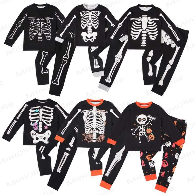 Toddler Skeleton Halloween Long Sleeve Pajama 2-piece Set - image 1